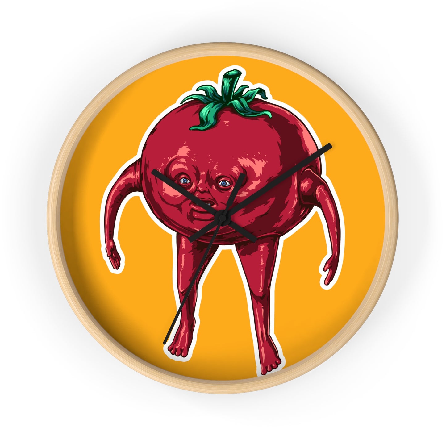 Quirky Tomato Wall Clock - Fun Kitchen Decor, Gift for Chefs, Cartoon Decoration, Unique Home Accent, Foodie Gift Idea