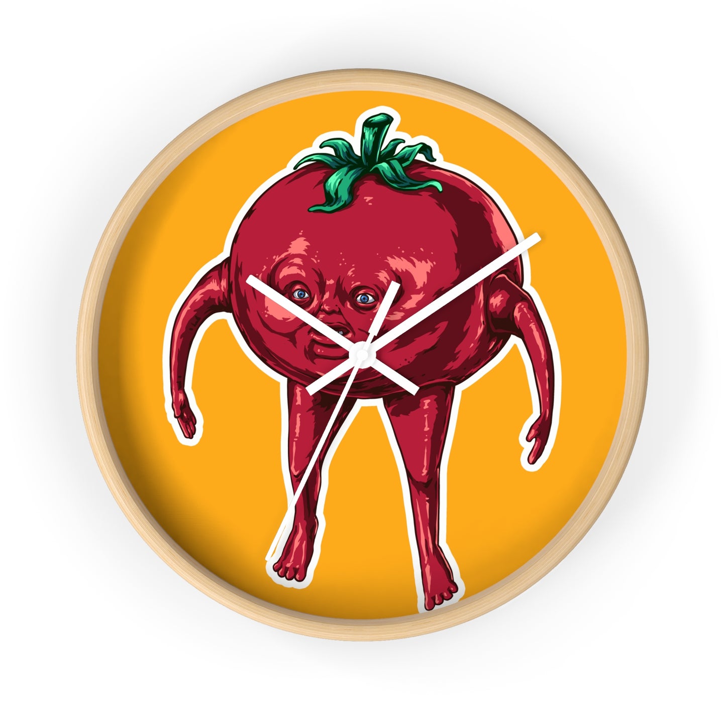 Quirky Tomato Wall Clock - Fun Kitchen Decor, Gift for Chefs, Cartoon Decoration, Unique Home Accent, Foodie Gift Idea