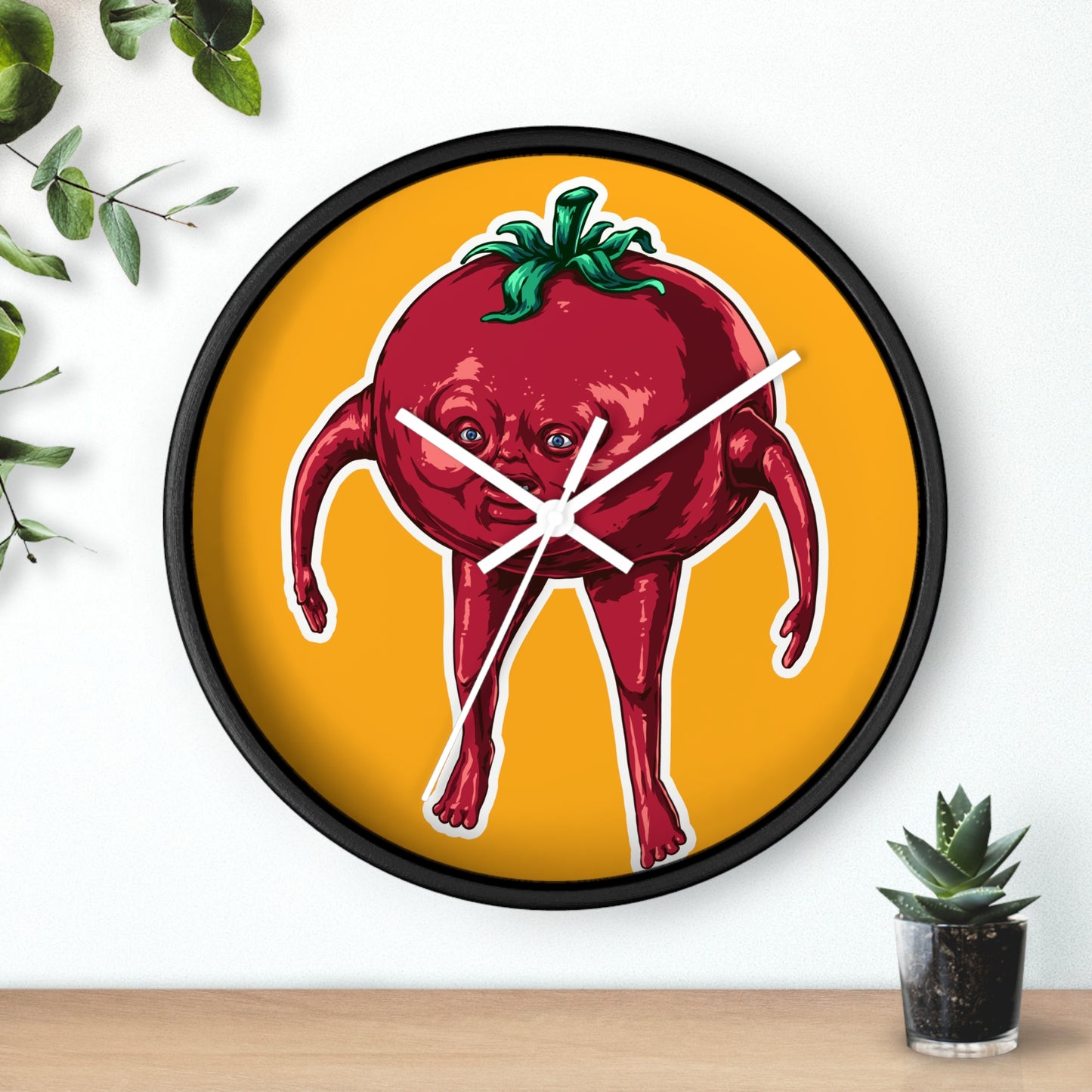 Quirky Tomato Wall Clock - Fun Kitchen Decor, Gift for Chefs, Cartoon Decoration, Unique Home Accent, Foodie Gift Idea