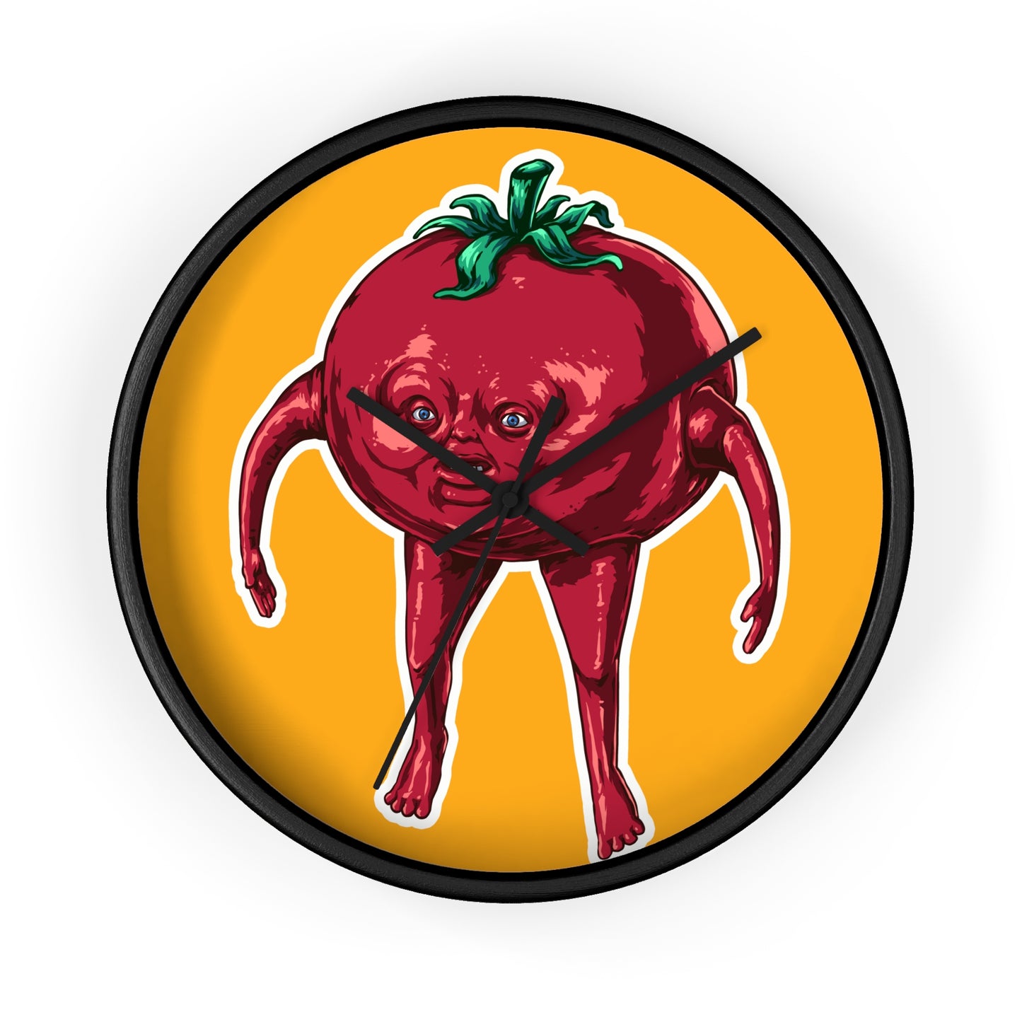 Quirky Tomato Wall Clock - Fun Kitchen Decor, Gift for Chefs, Cartoon Decoration, Unique Home Accent, Foodie Gift Idea