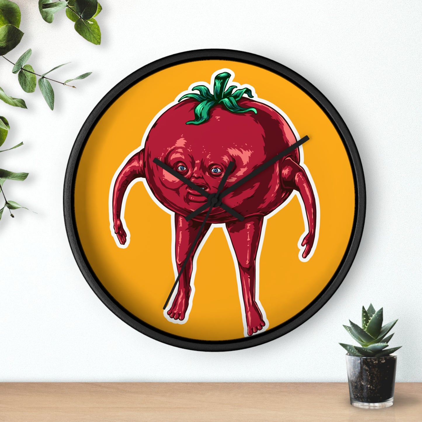 Quirky Tomato Wall Clock - Fun Kitchen Decor, Gift for Chefs, Cartoon Decoration, Unique Home Accent, Foodie Gift Idea