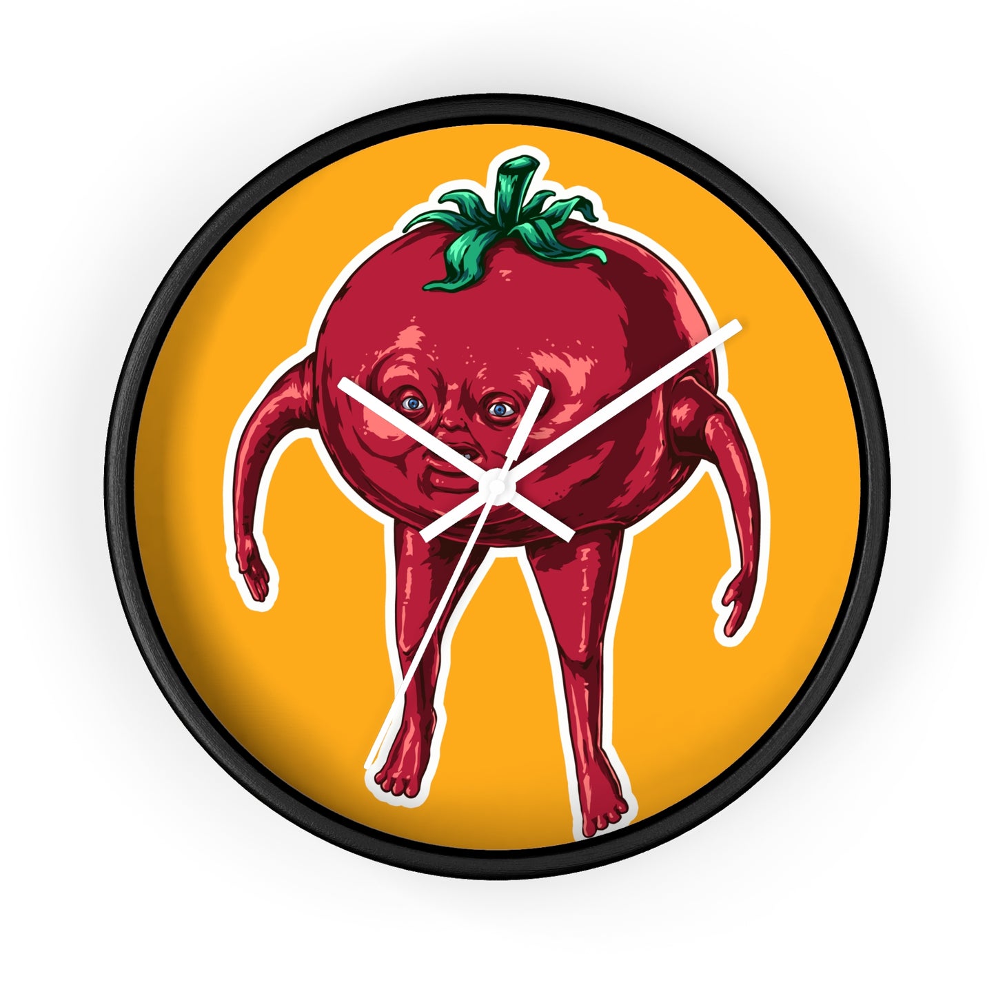 Quirky Tomato Wall Clock - Fun Kitchen Decor, Gift for Chefs, Cartoon Decoration, Unique Home Accent, Foodie Gift Idea