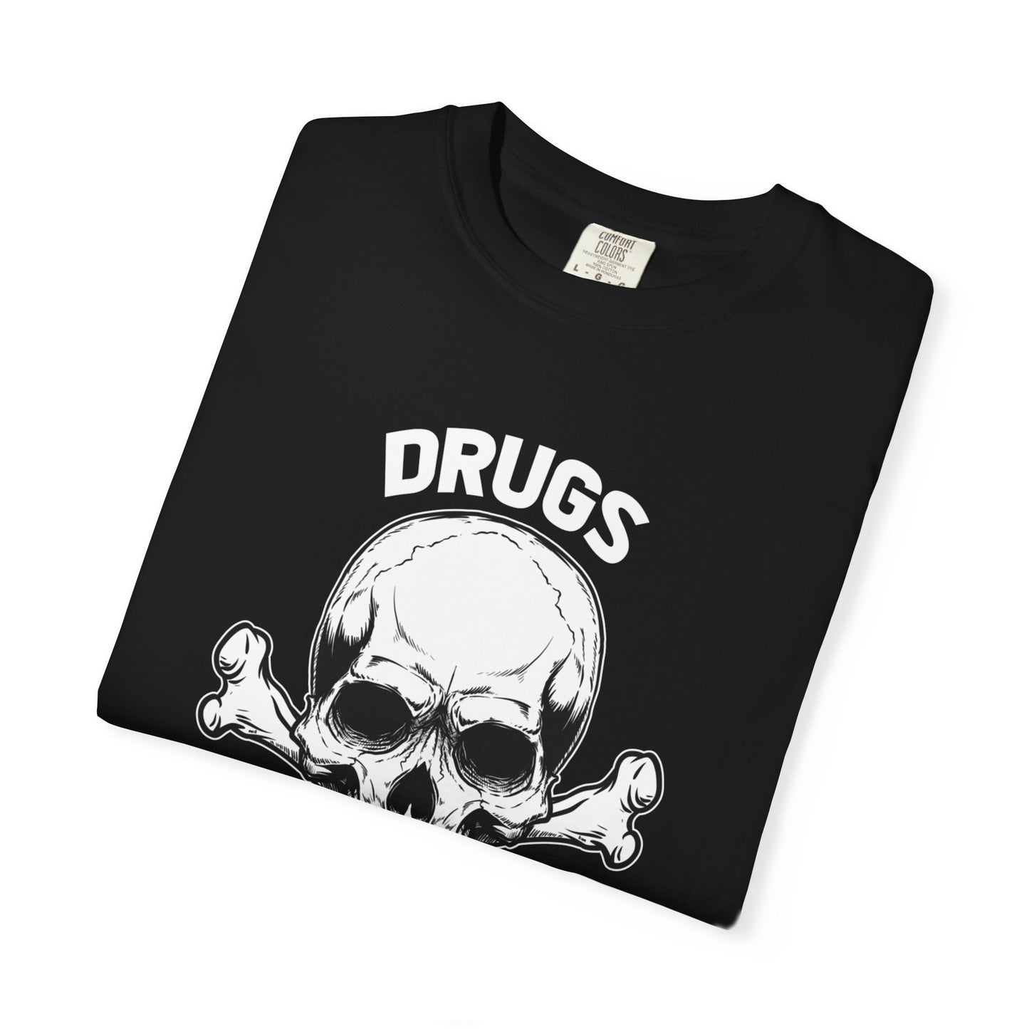 Drugs T-shirt (A glimpse into a nightmare world run by atheist elite globalist elites)